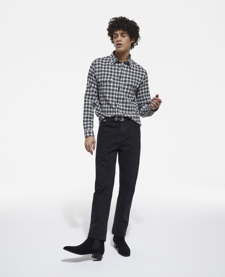 check shirt with classic collar