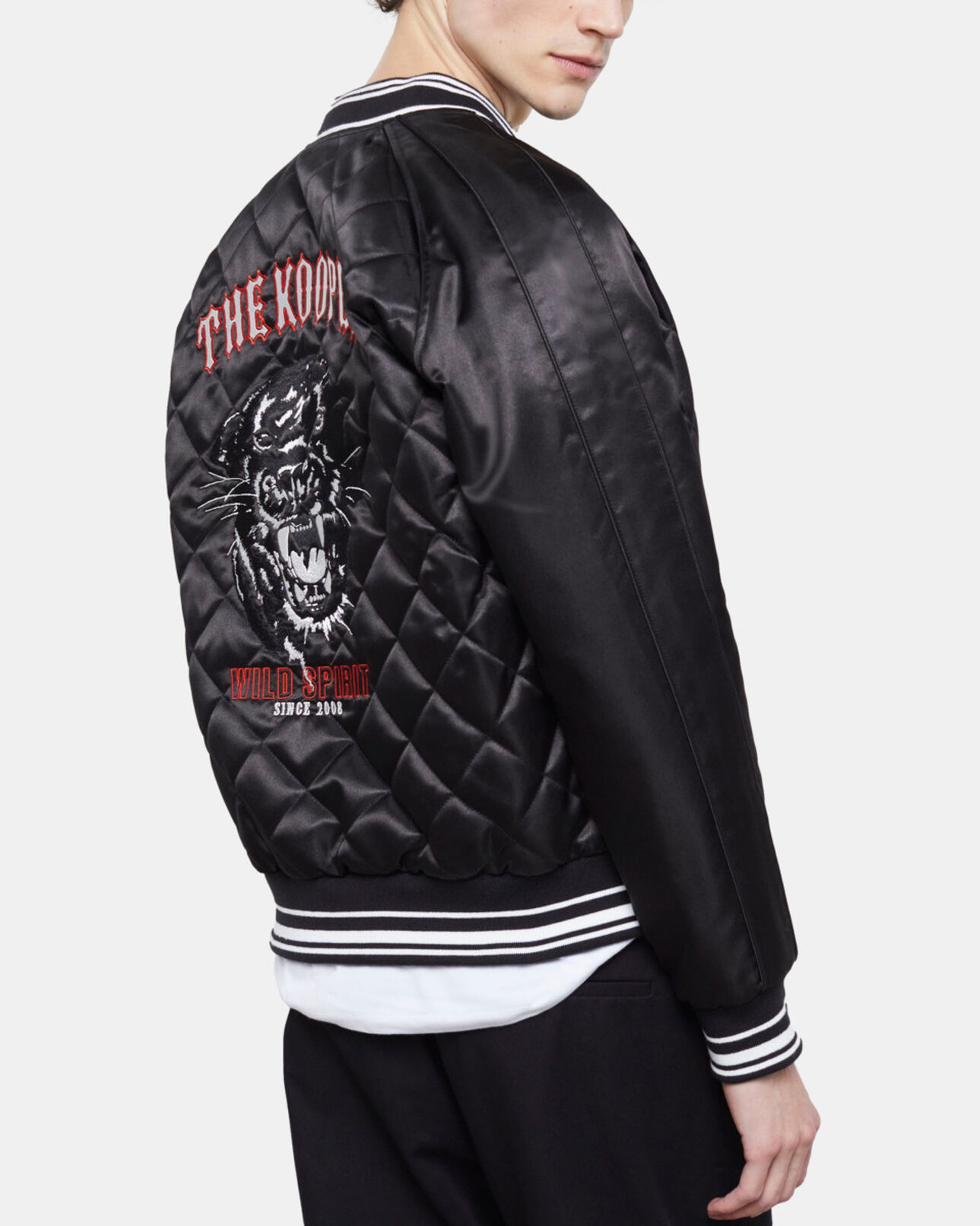 The Kooples MEN BLACK embroidered black jacket
