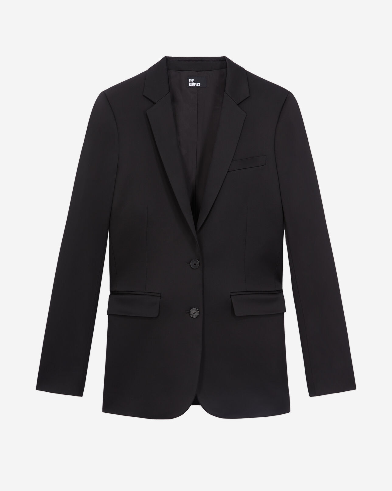The Kooples DAMEN BLACK schwarze anzugjacke aus satin