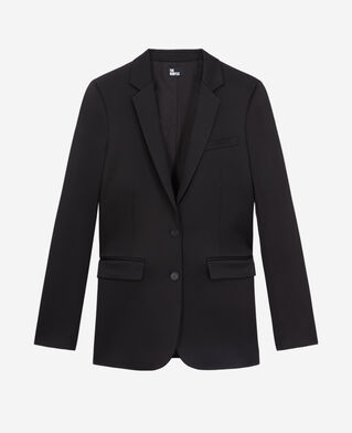 The Kooples DAMEN BLACK schwarze anzugjacke aus satin