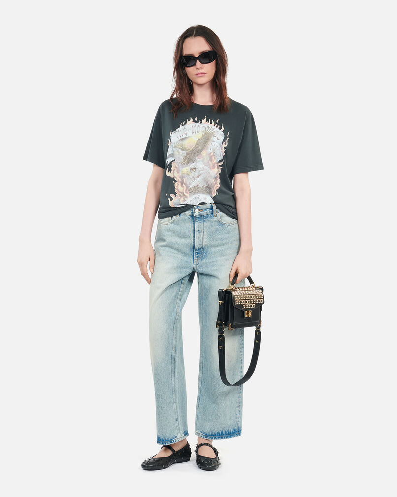 The Kooples FEMME BLACK WASHED t-shirt avec sérigraphie noir