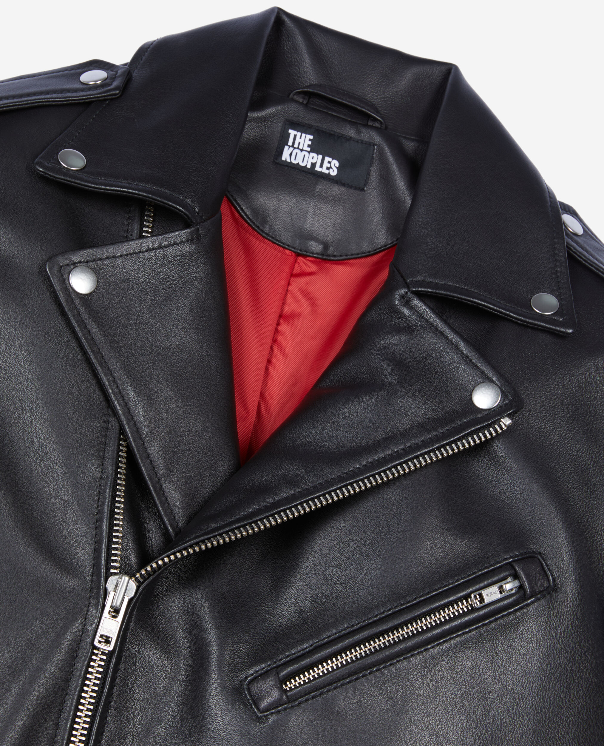 The Kooples Leather Biker Jacket Black S