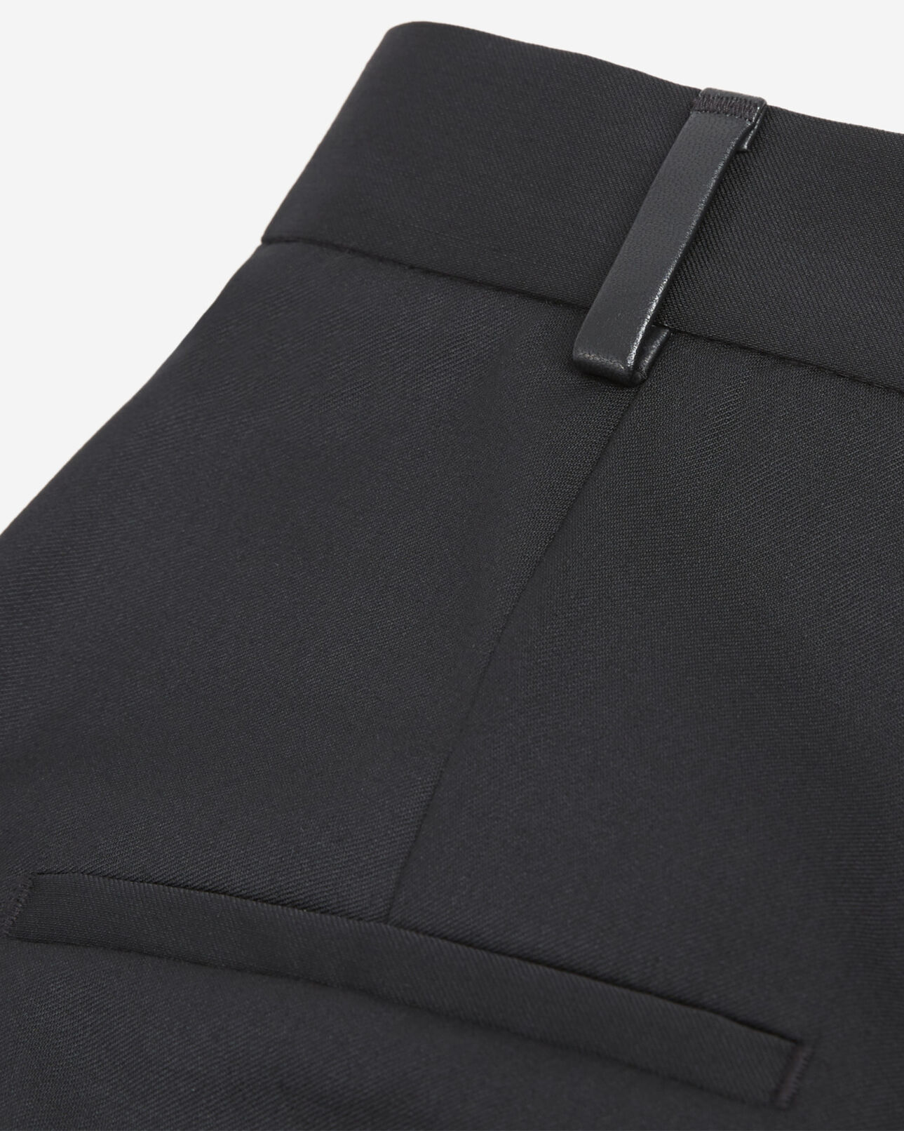 The Kooples WOMEN BLACK roomy high-waisted black wool shorts