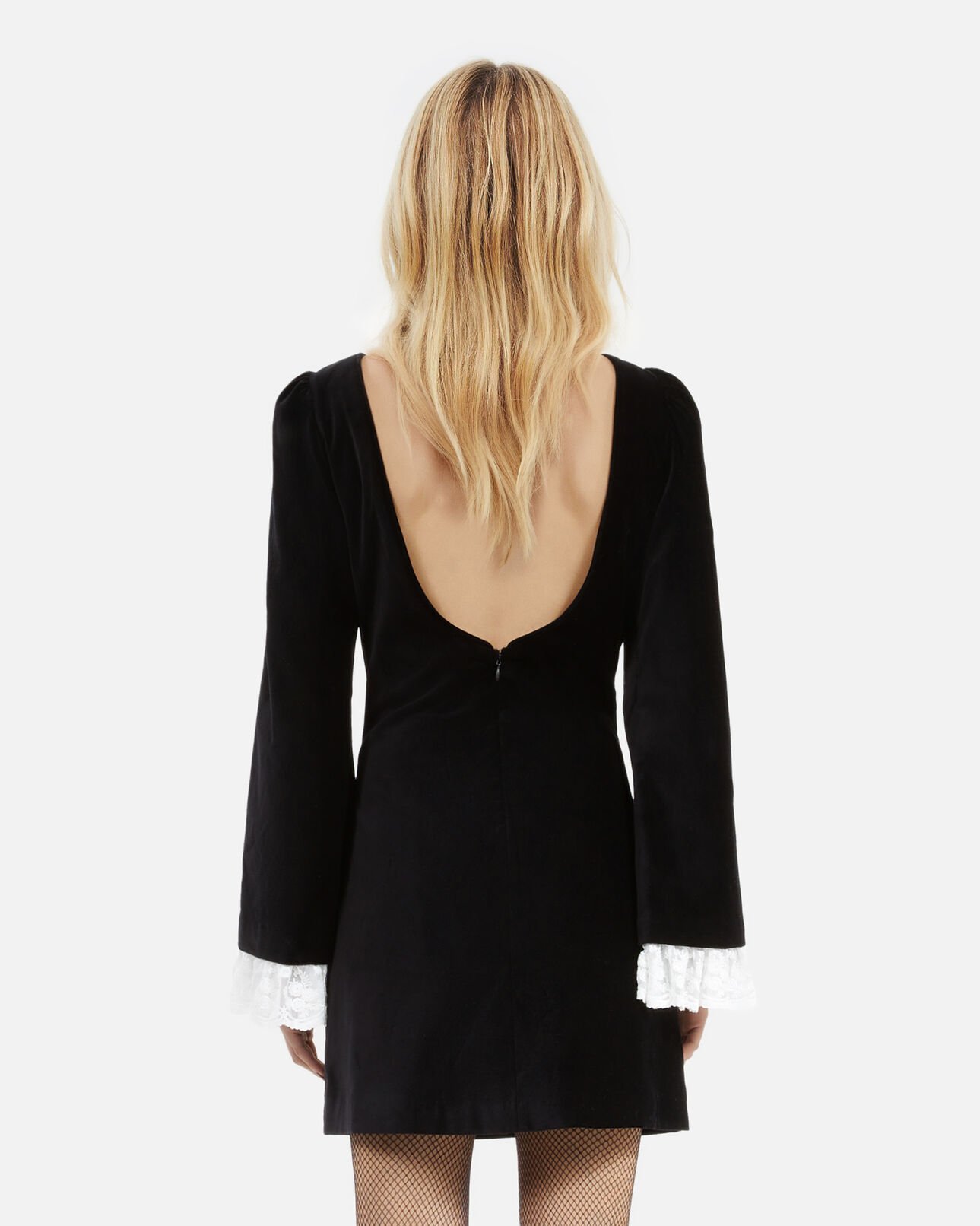 The Kooples DAMEN BLACK kurzes kleid aus schwarzem samt