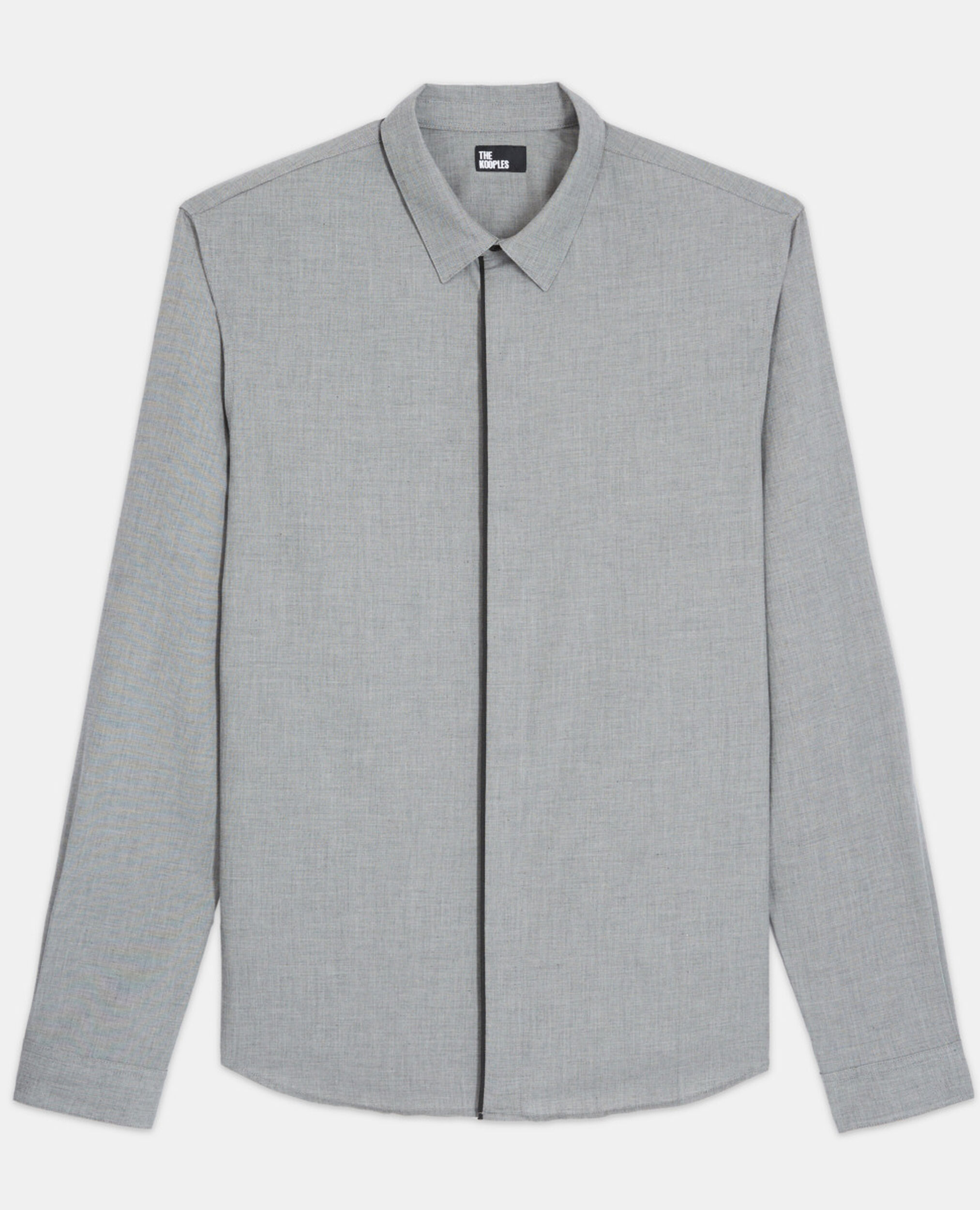 Check shirt with classic collar, GREY, hi-res image number null