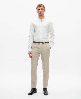 The Kooples HOMME BEIGE pantalon de costume en laine coupe ajustée beige