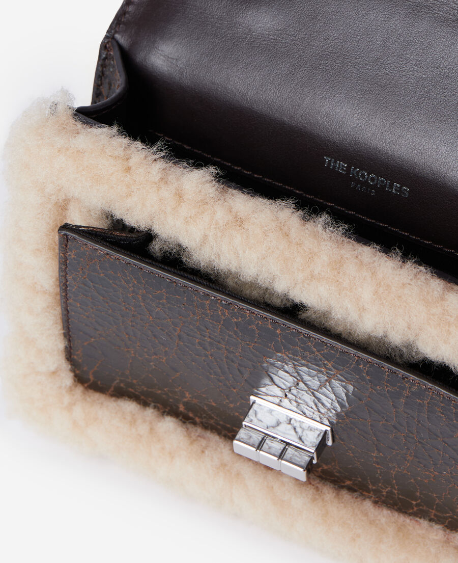 The Kooples FEMME BROWN sac emily new nano en cuir marron