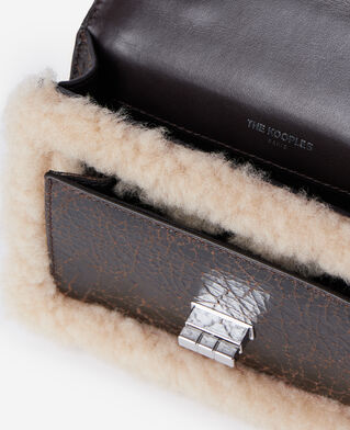 The Kooples FEMME BROWN sac emily new nano en cuir marron