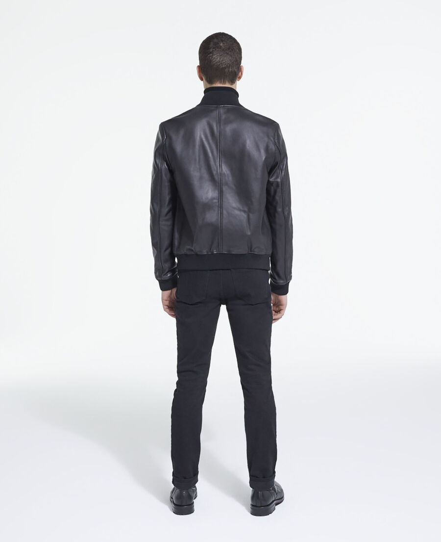 leather jacket with leopard print lining