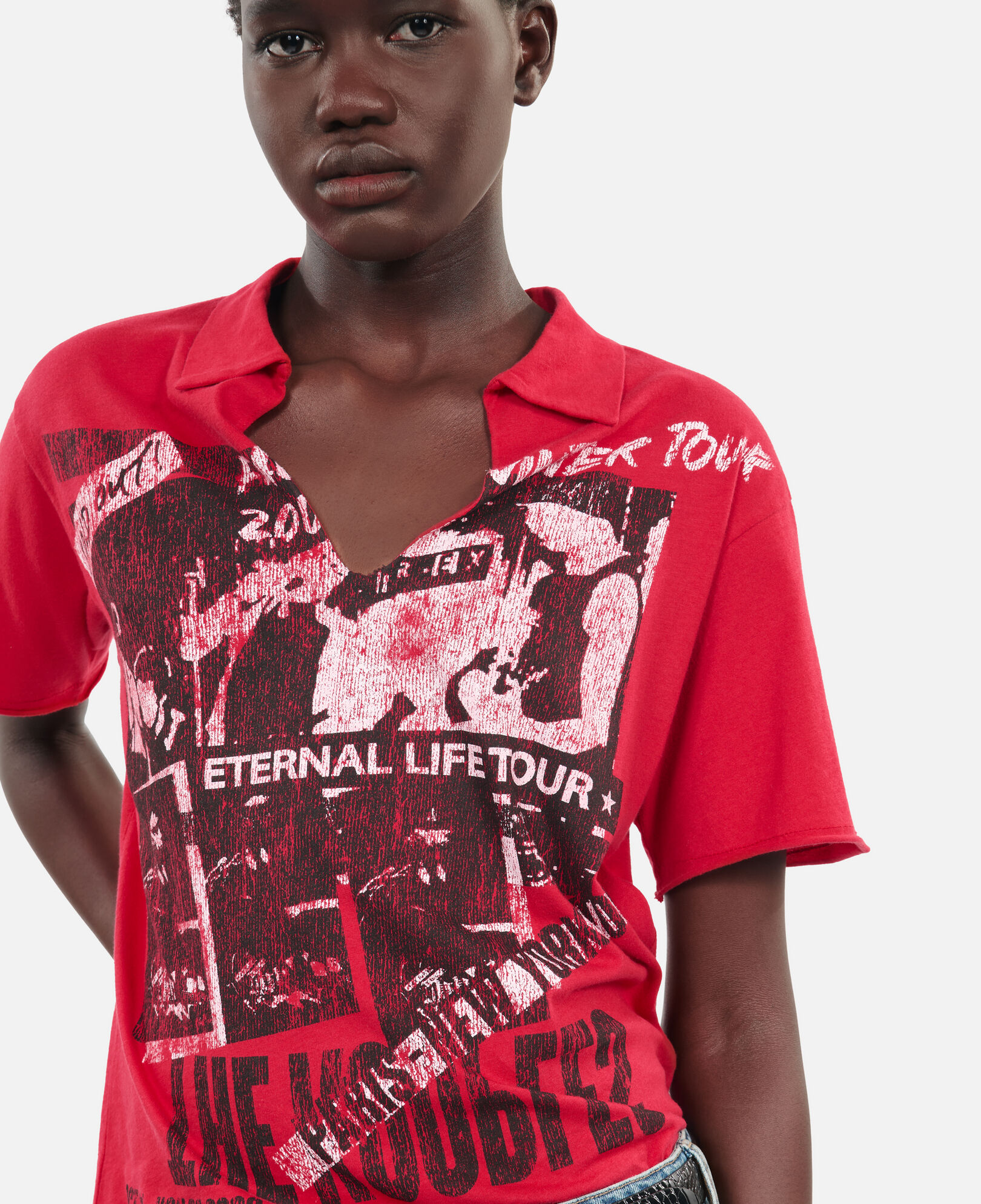 The Kooples WOMEN RUBIS red eternal life tour serigraphy t-shirt