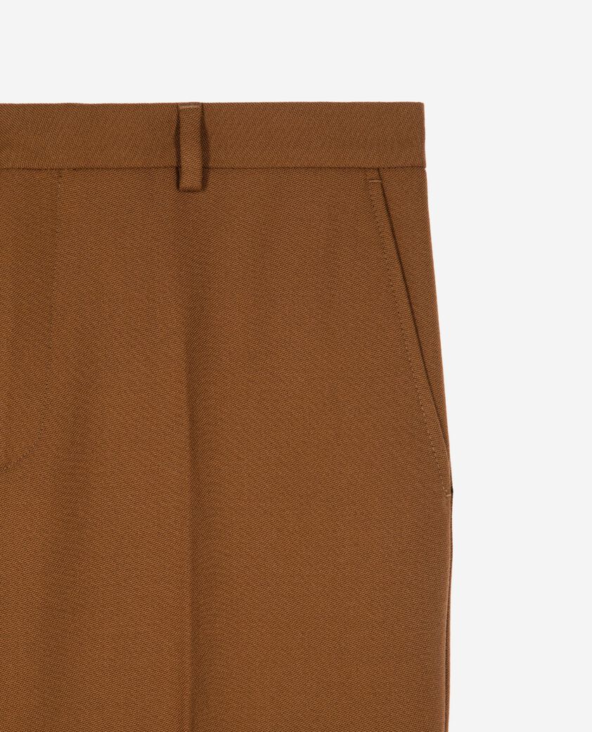 The Kooples HOMME TABACCO pantalon de costume droit en laine marron