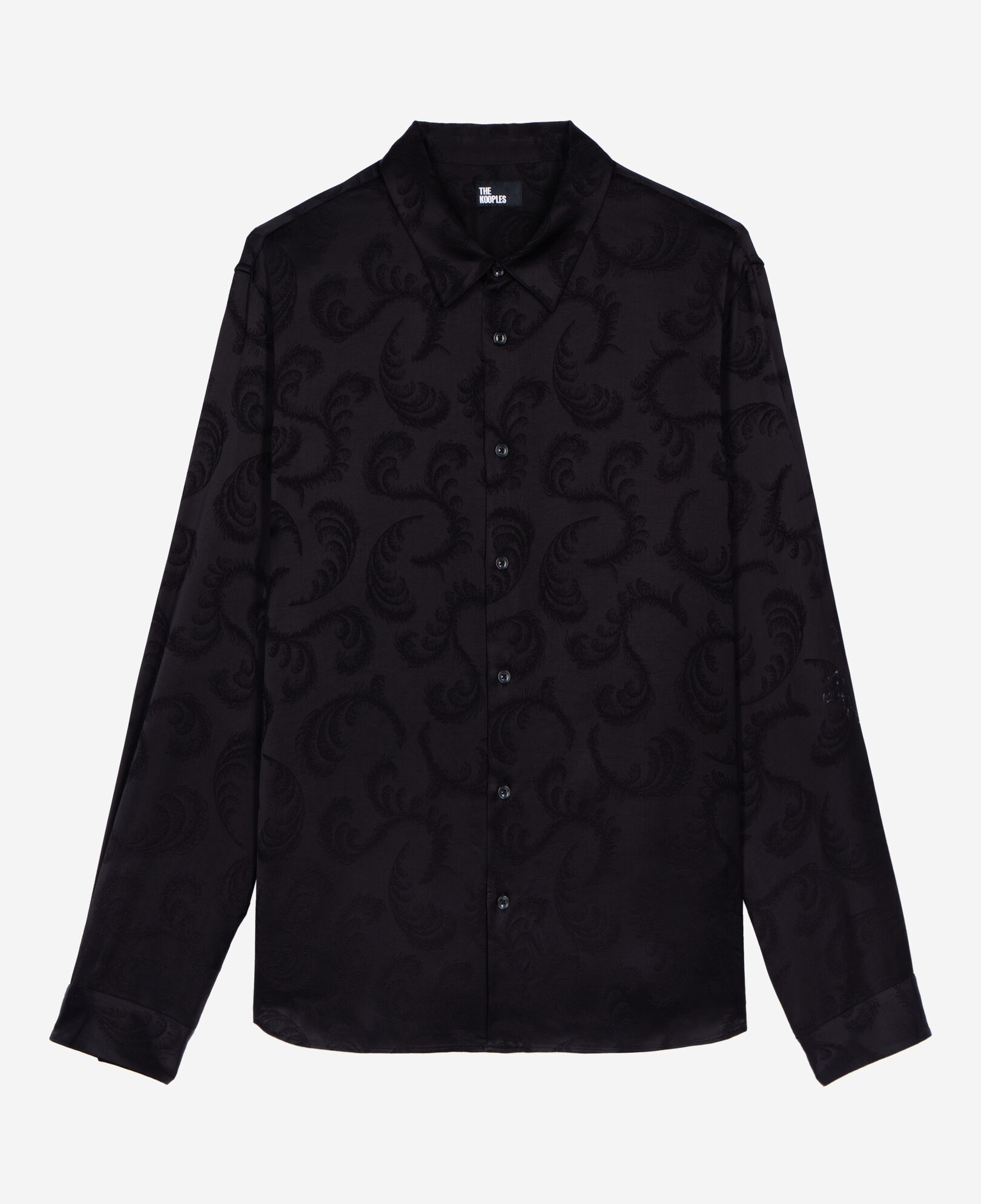 The Kooples HERREN BLACK schwarzes jacquard-hemd