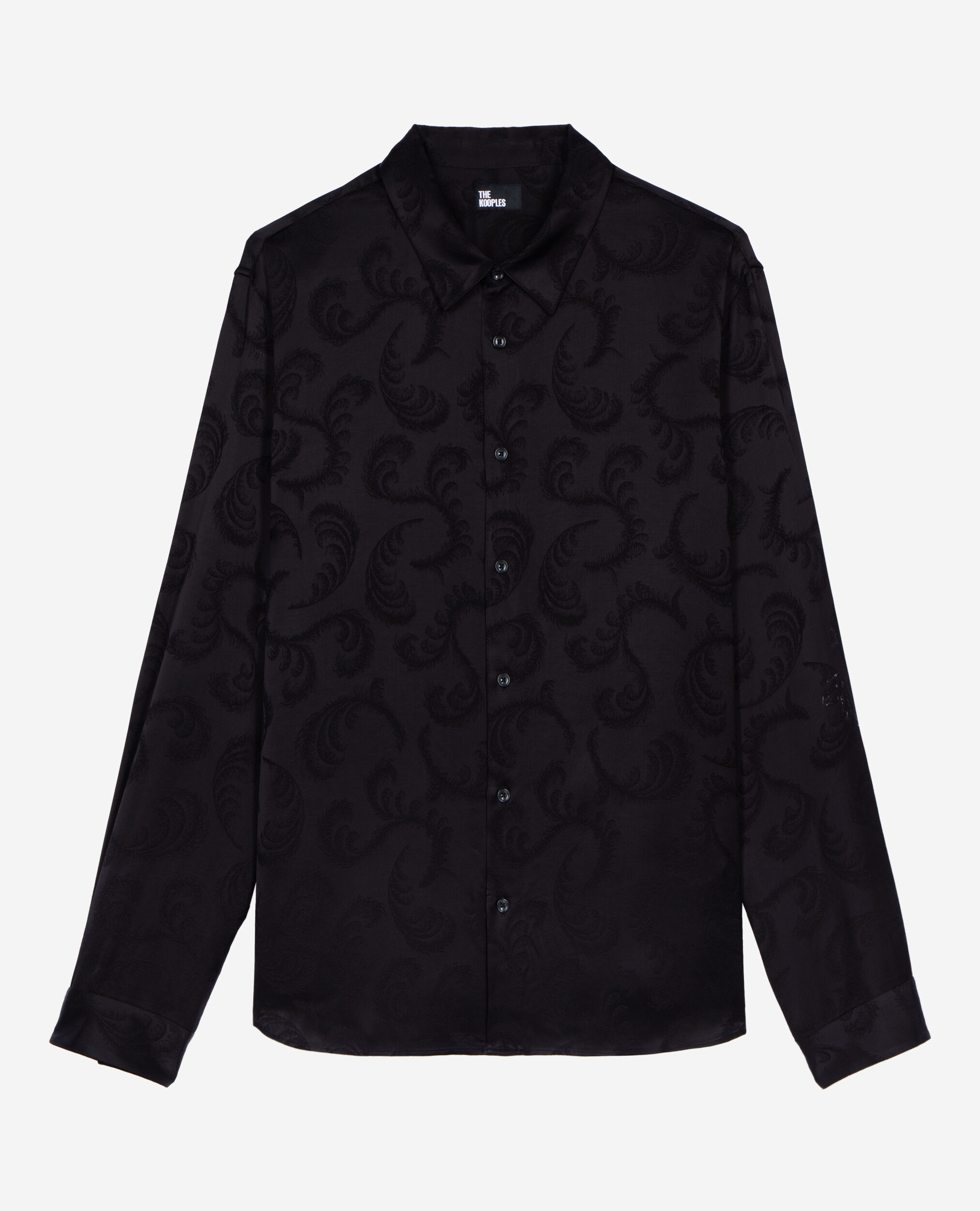Schwarzes Jacquard-Hemd, BLACK, hi-res image number null