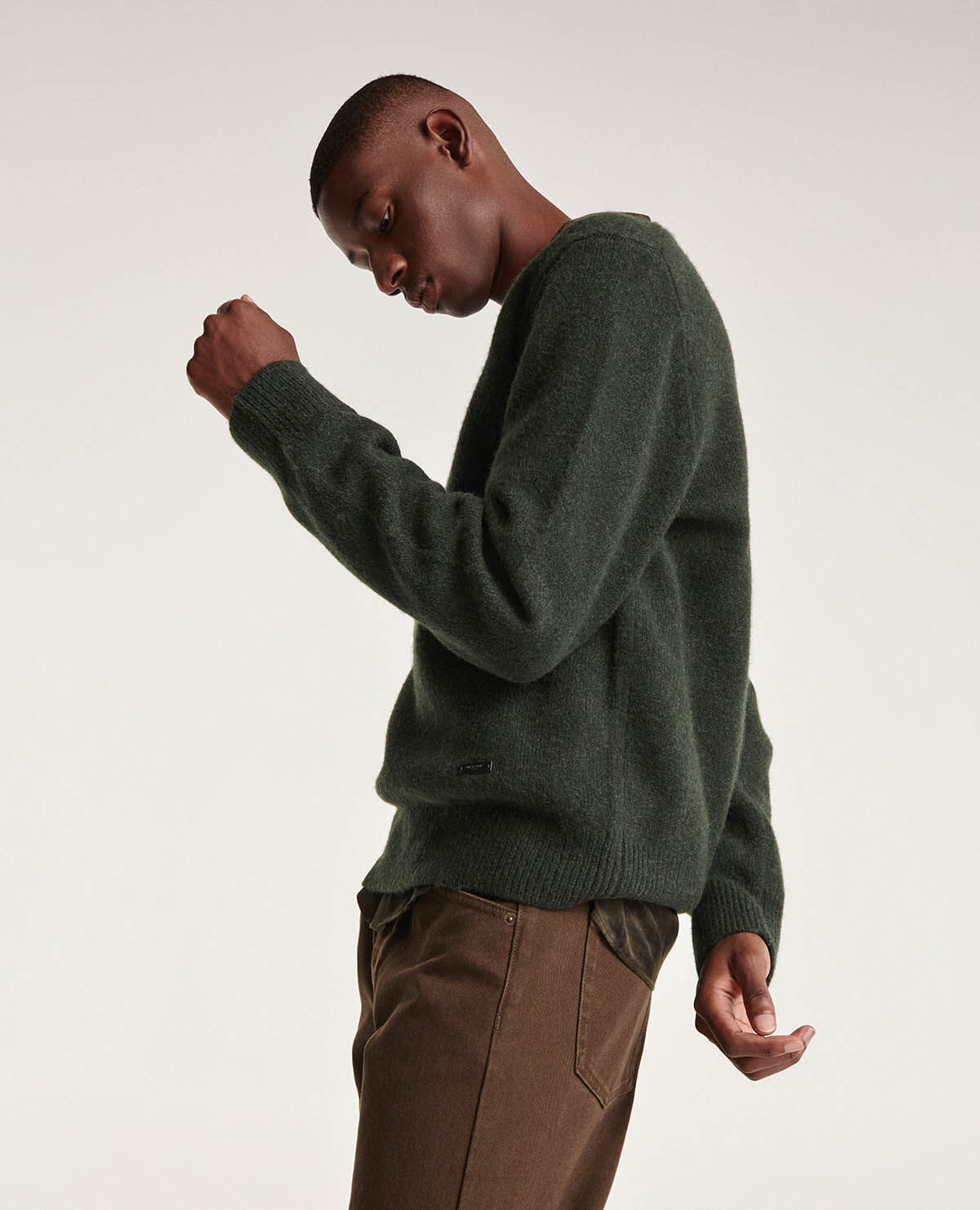 Forest green crew neck sweater sales