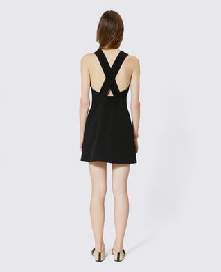 The Kooples DAMEN BLACK kurzes kleid mit gekreuztem r&uuml;cken schwarz