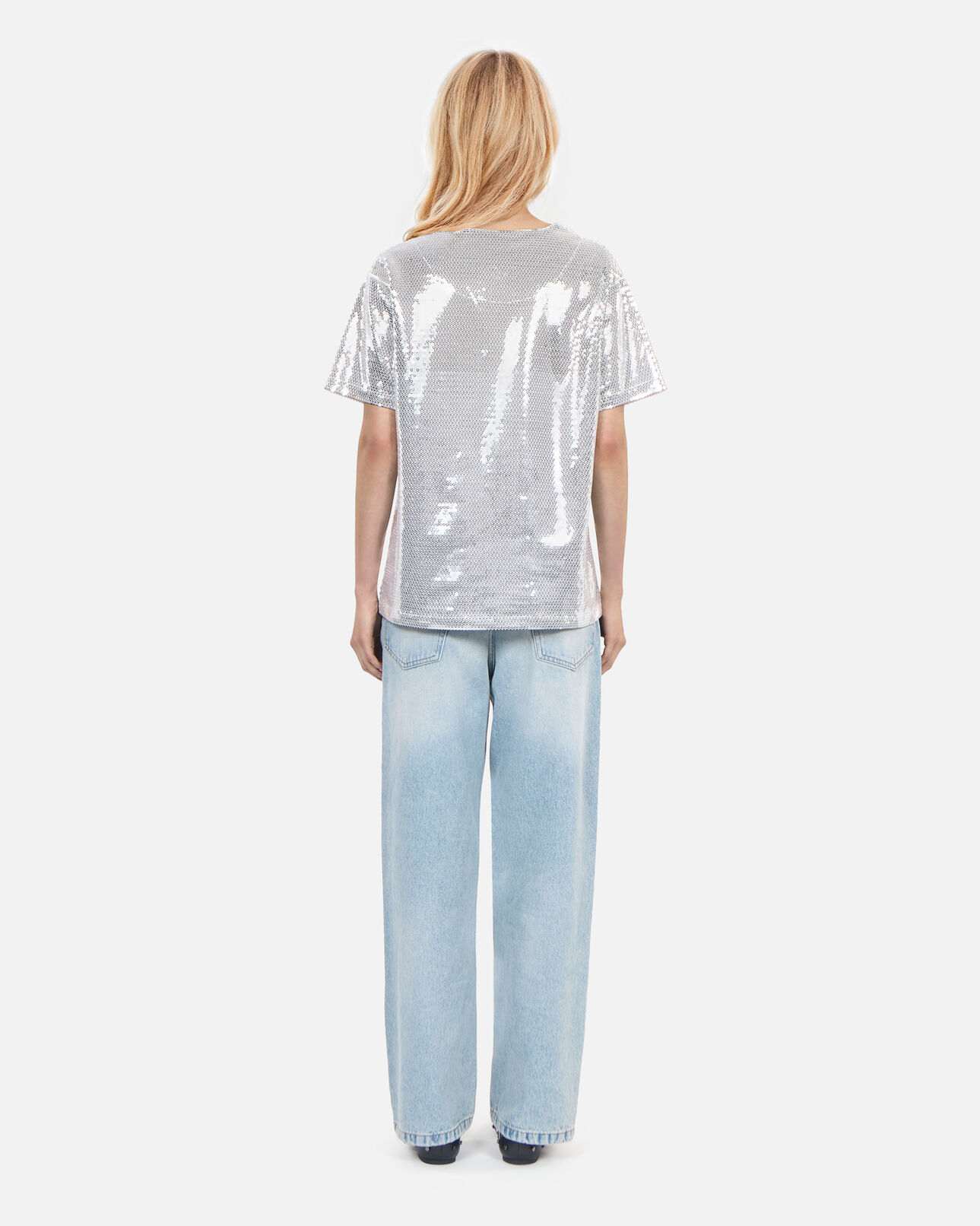 The Kooples FEMME SEQUINS t-shirt à sequins argenté