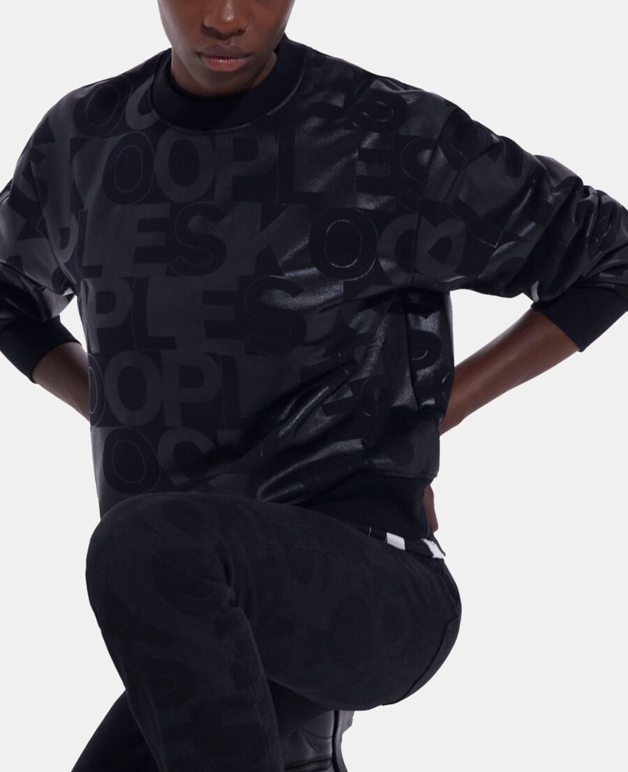 The Kooples WOMEN BLACK black sweatshirt with the kooples logo