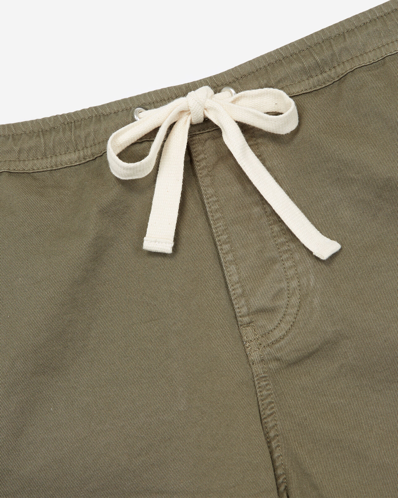 The Kooples HOMME VINTAGE KAKI short kaki coton à taille élastique