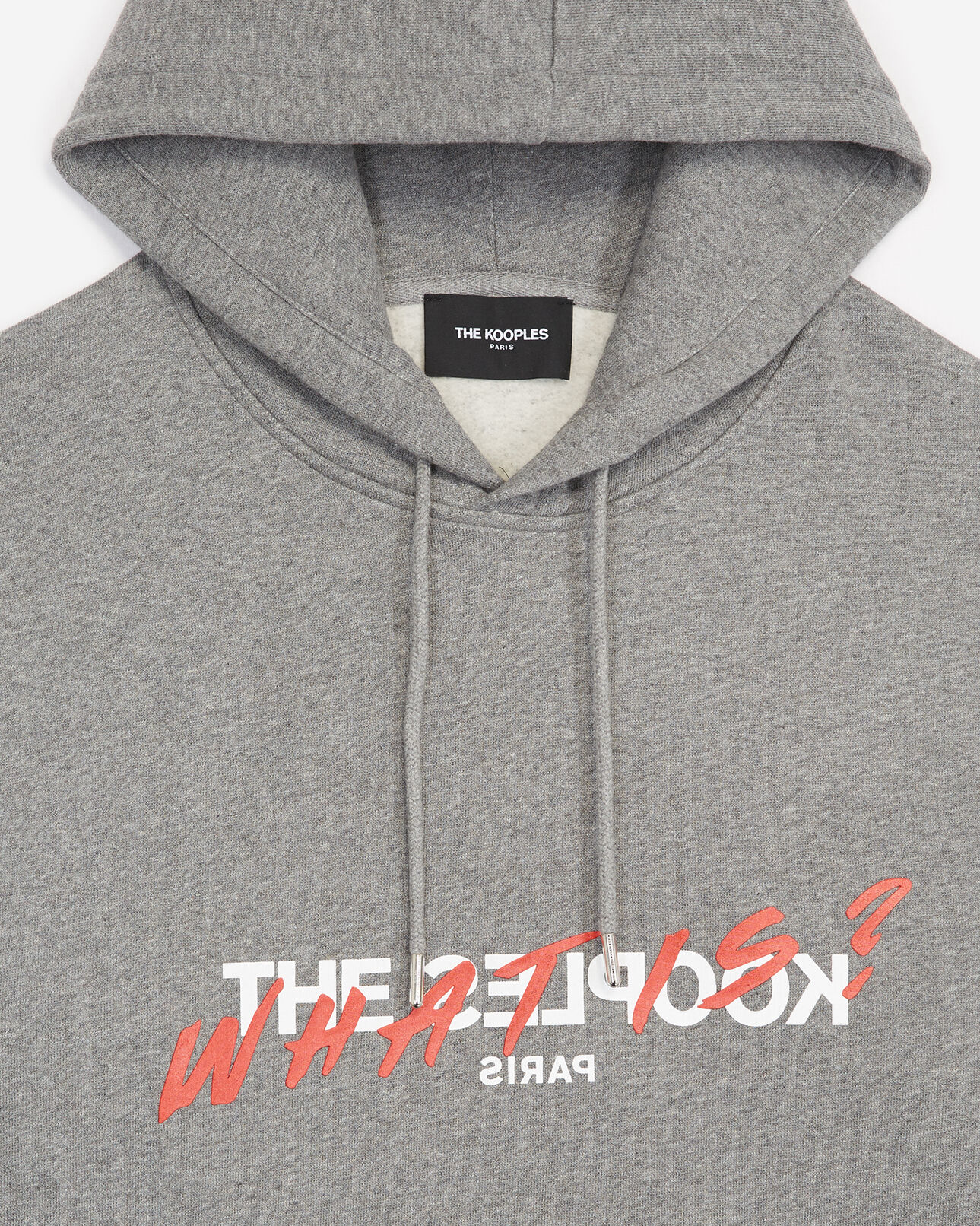 The Kooples HOMME MIDDLE GREY MELANGE sweat gris sérigraphie what is