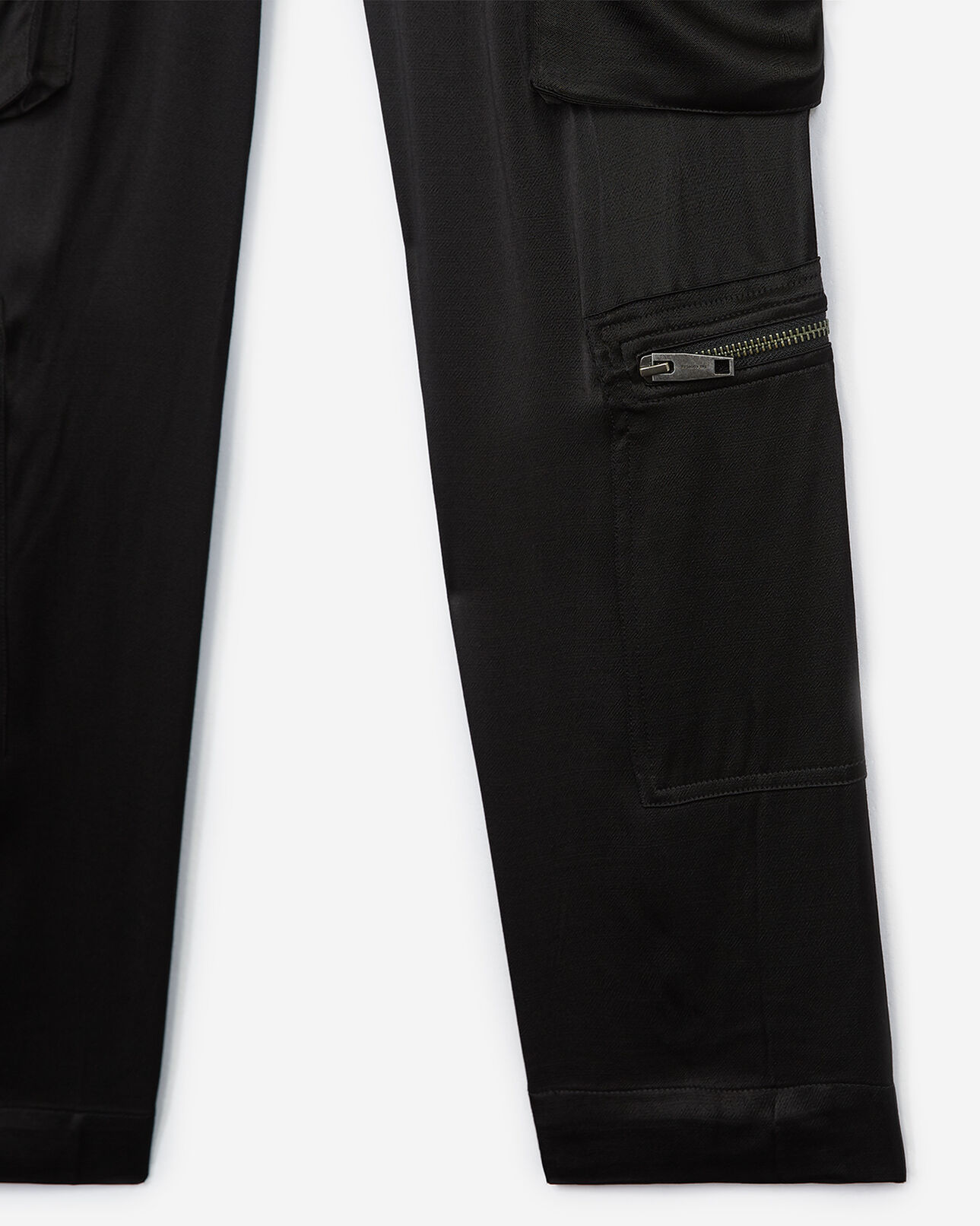 The Kooples WOMEN BLACK black slim-fit trousers with zipped pockets