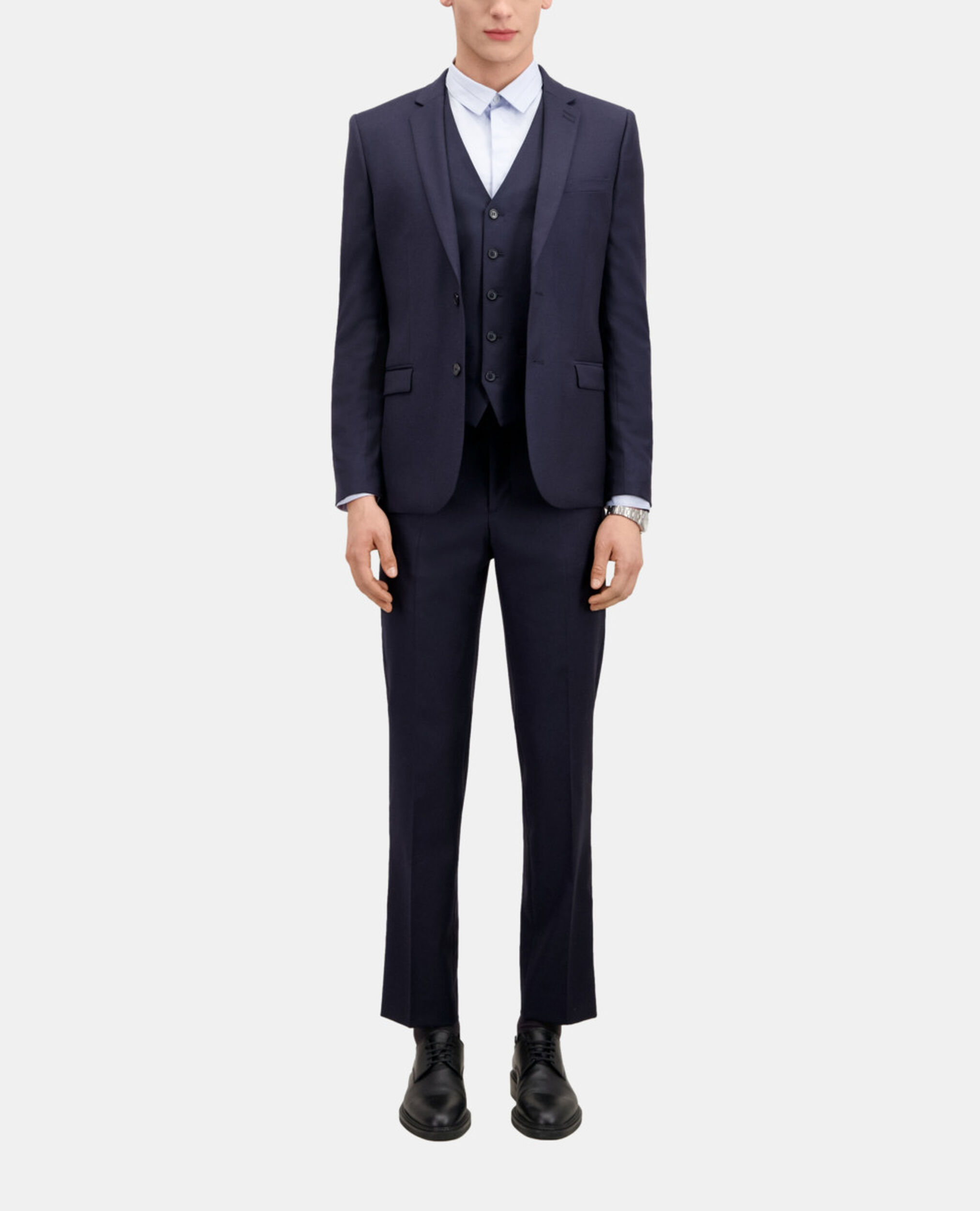 Navy blue wool suit jacket, NAVY, hi-res image number null