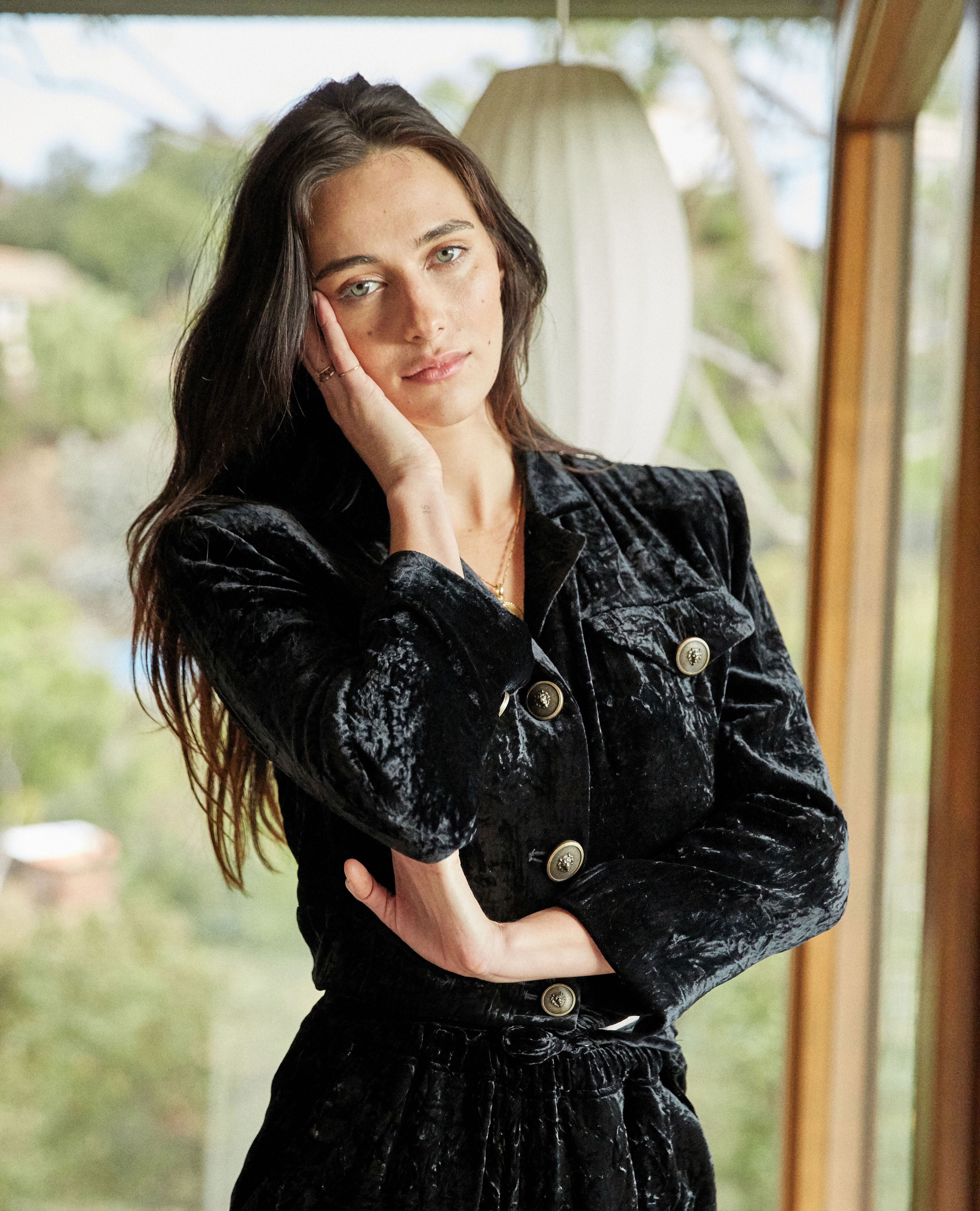 Crushed velvet online jacket womens
