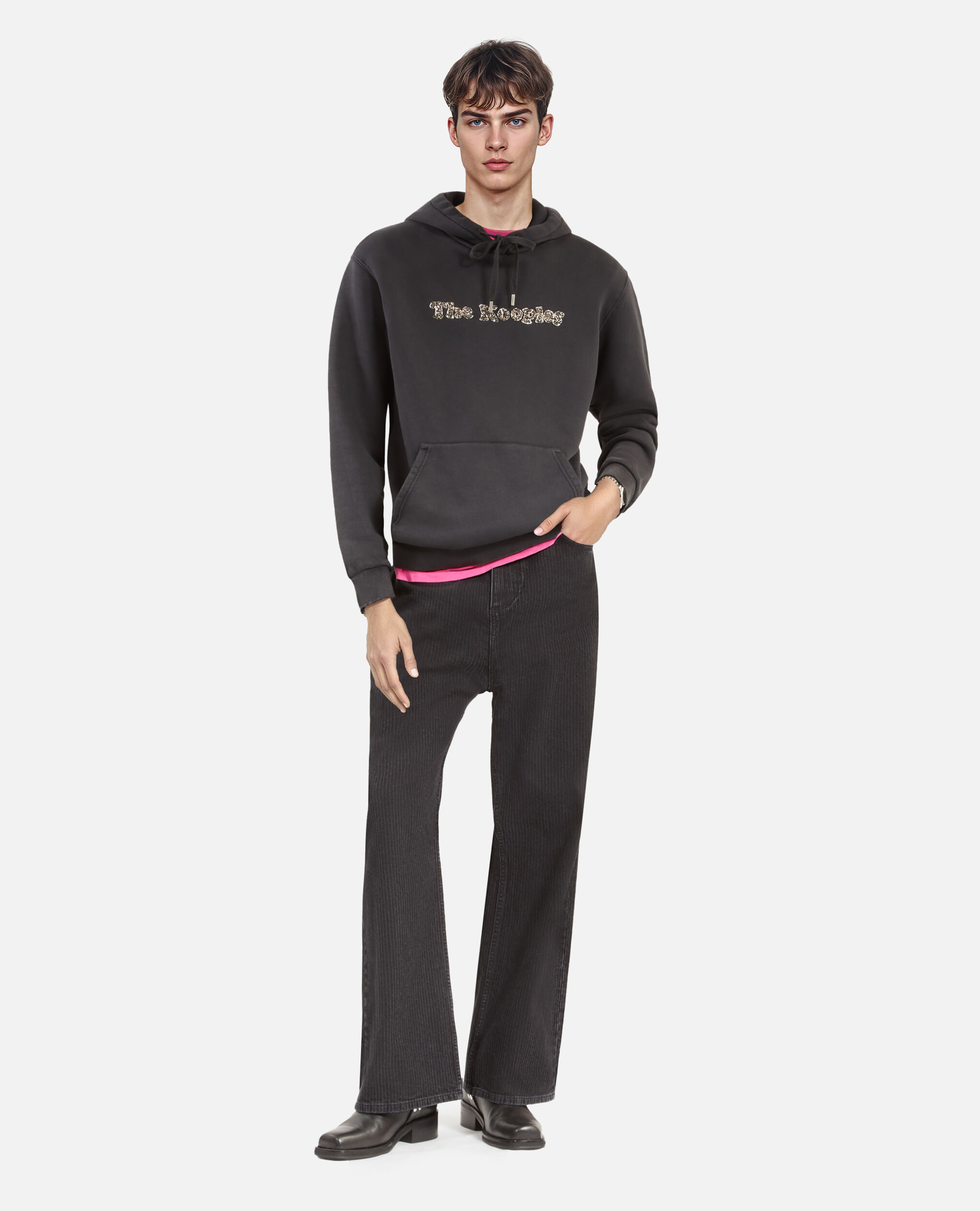 Black logo hooded sweatshirt| The Kooples