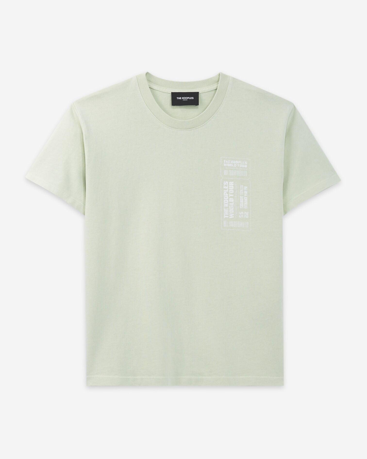 T-shirt vert menthe coton motif concert, GREEN, hi-res image number null