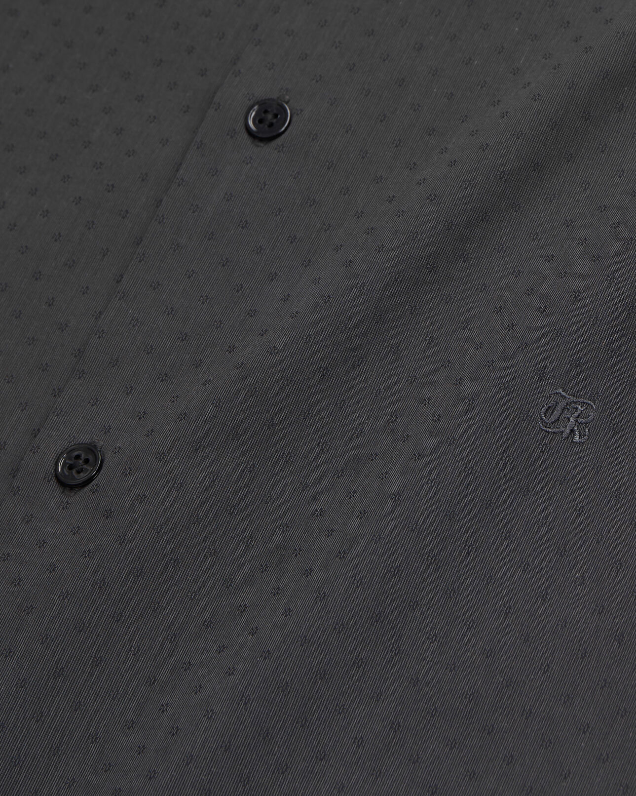 The Kooples MEN BLACK charcoal gray shirt with micro patterns