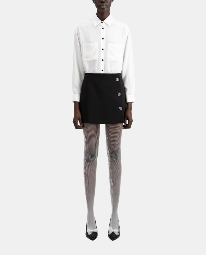 The Kooples F BLACK short black crepe skirt