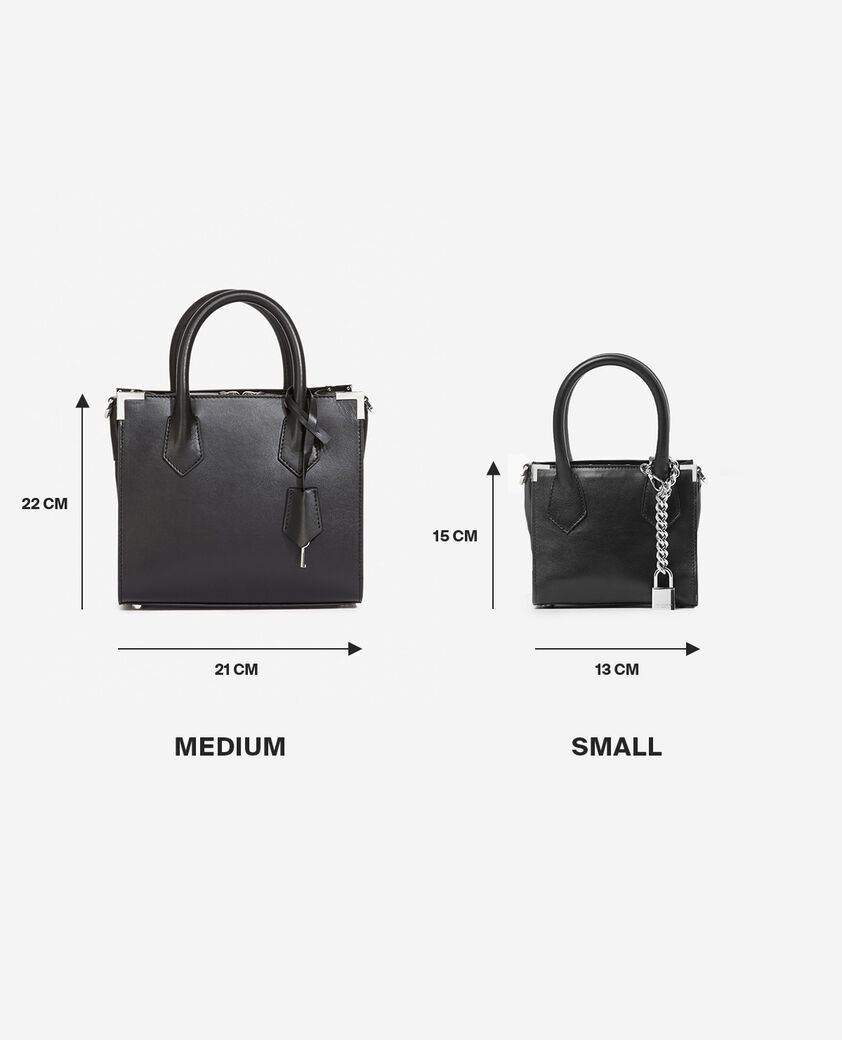 The Kooples WOMEN BLACK medium ming bag in black leather