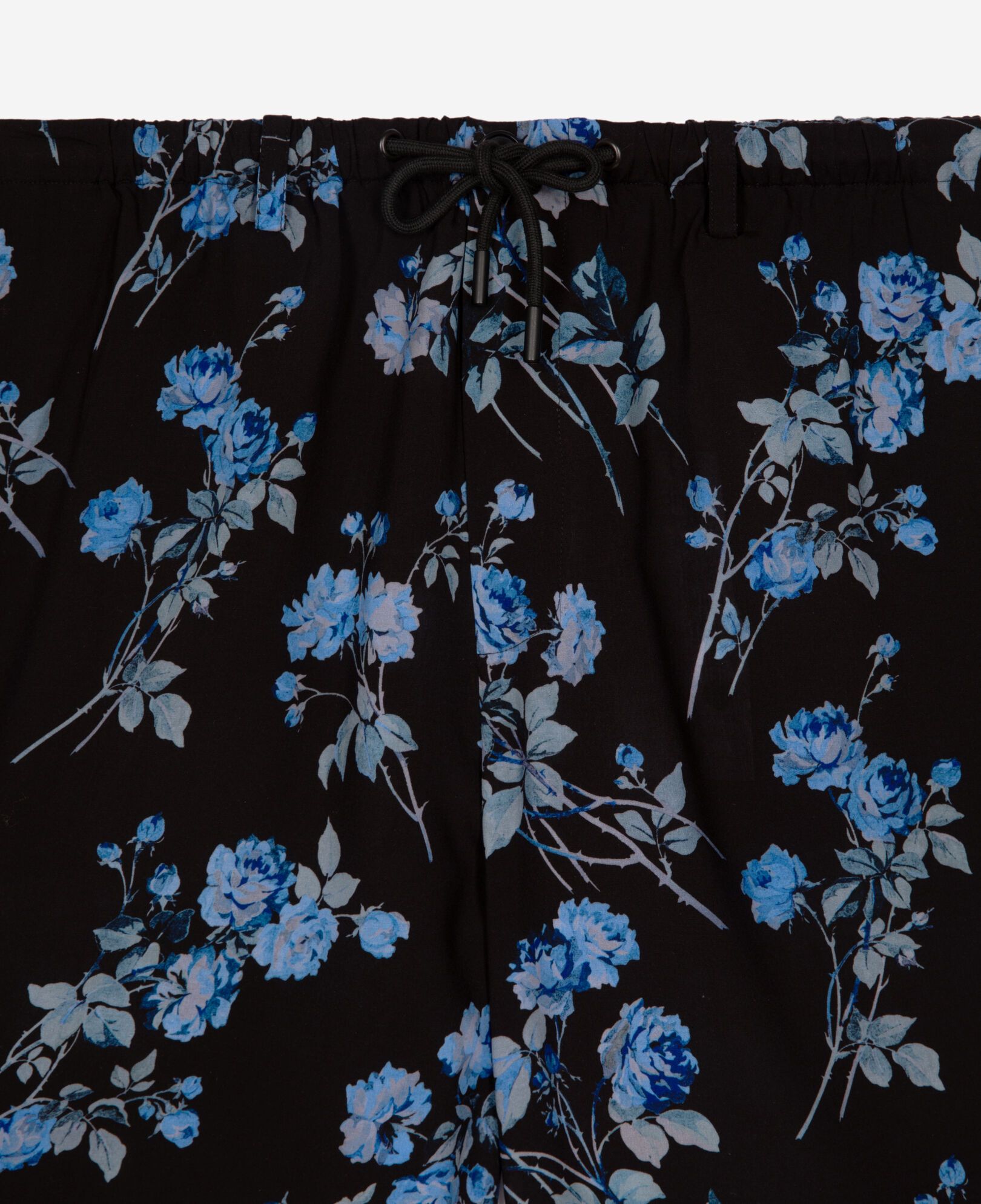 The Kooples MEN BLACK BLUE 'neon roses' print bermuda shorts