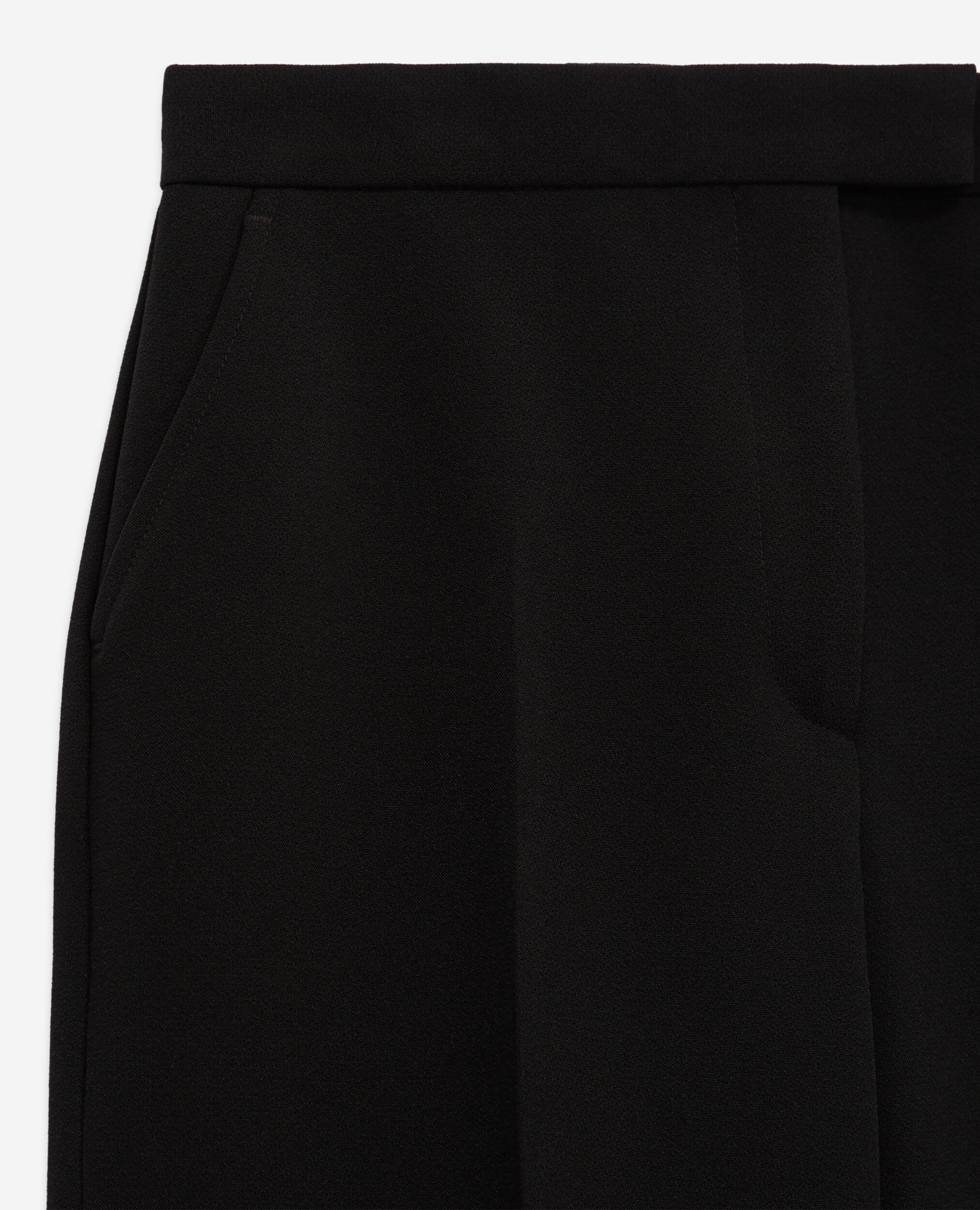 Black crêpe suit pants, BLACK, hi-res image number null