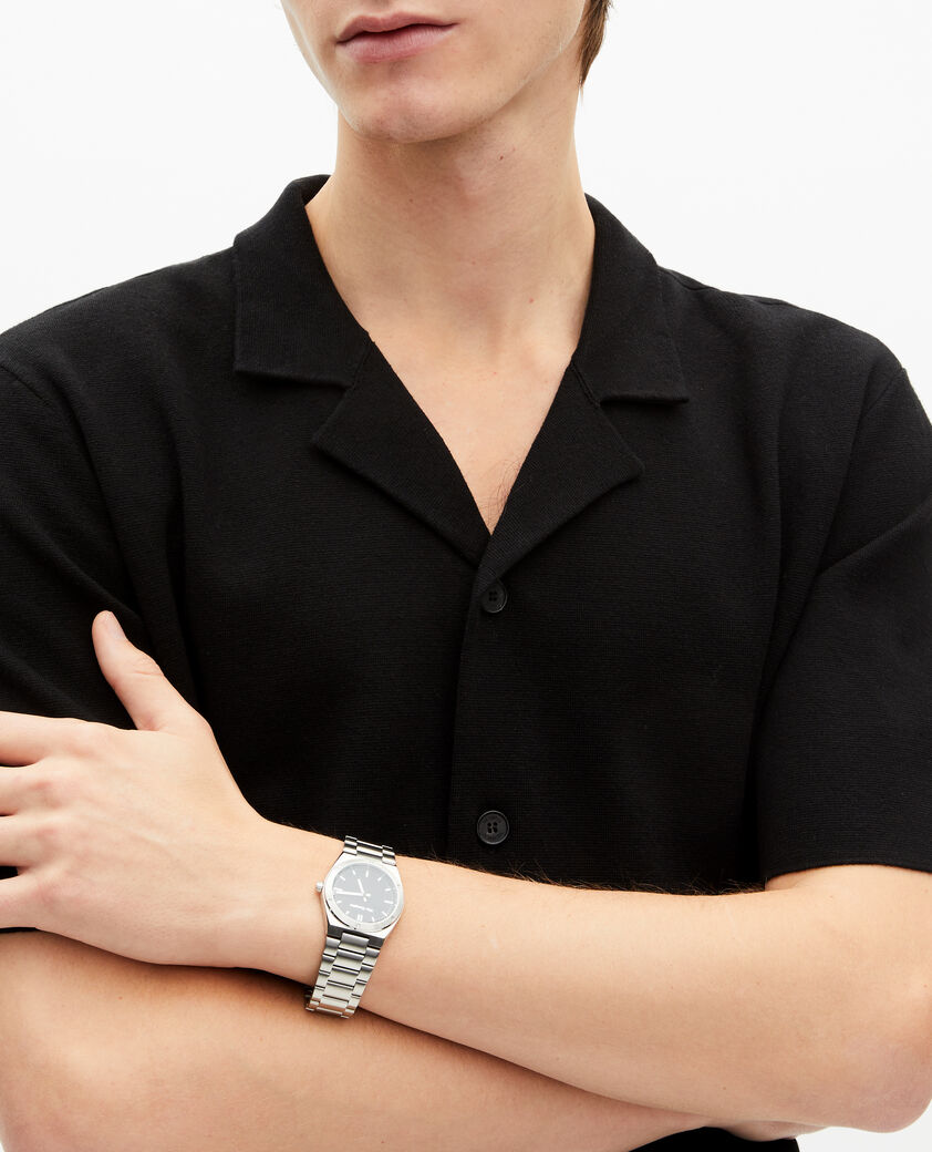 The Kooples H BLACK black mesh short-sleeve shirt