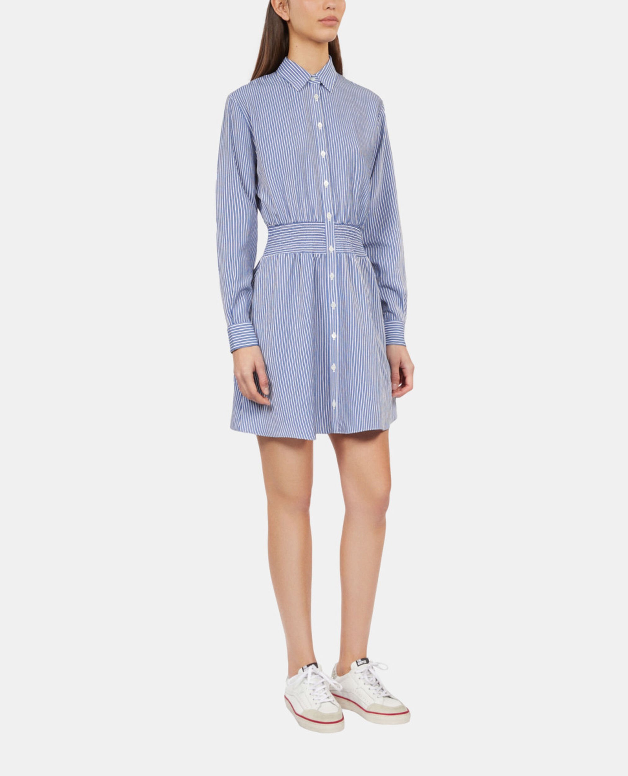 Short striped shirt dress, BLUE WHITE, hi-res image number null