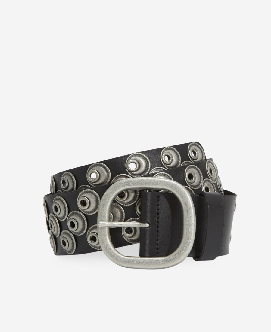 The Kooples FEMME BLACK ceinture en cuir lisse