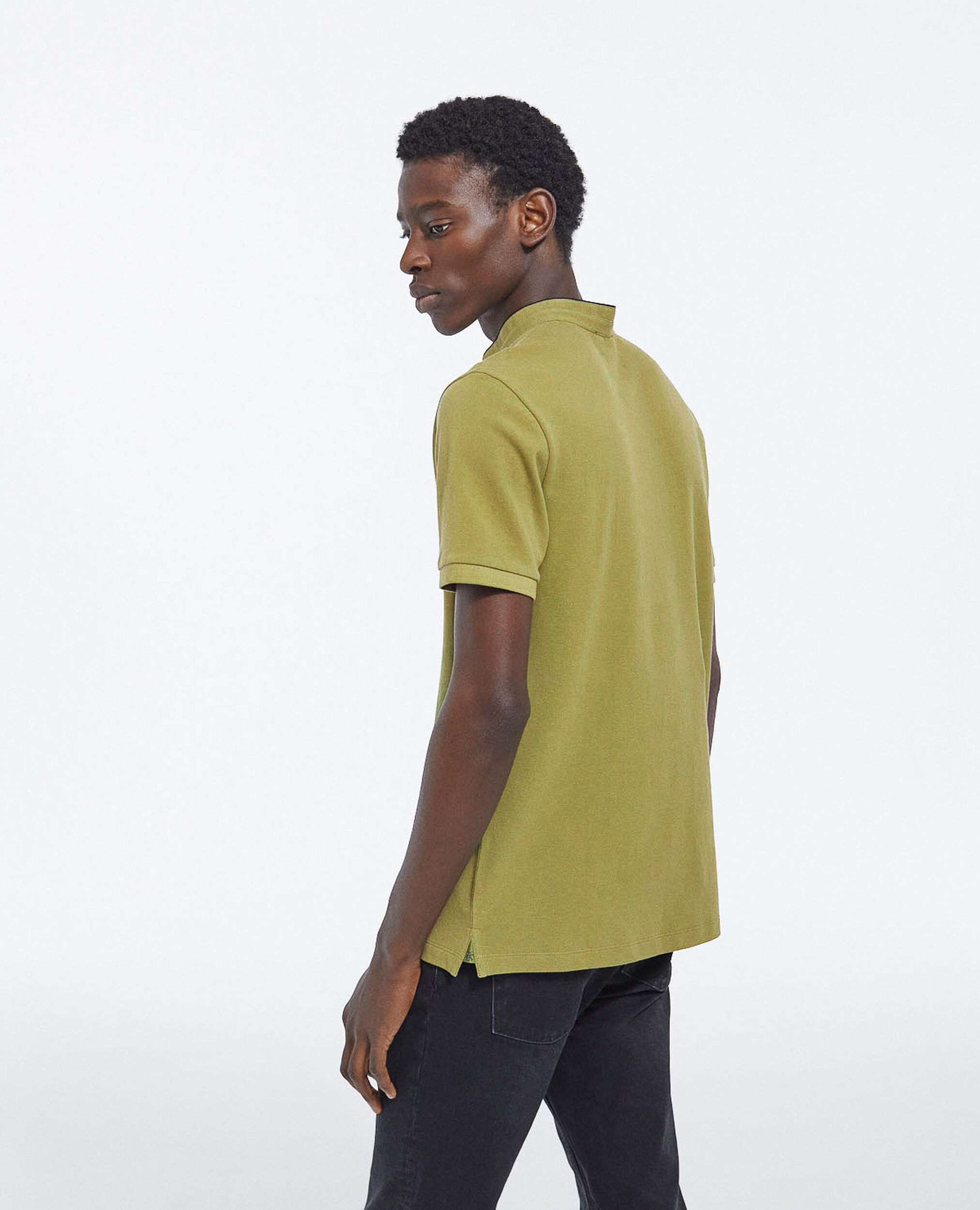 Camisa polo verde algodón Mao detalle bordado, GREEN / BLACK, hi-res image number null