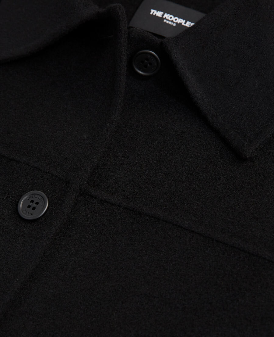 overshirt-style black wool jacket