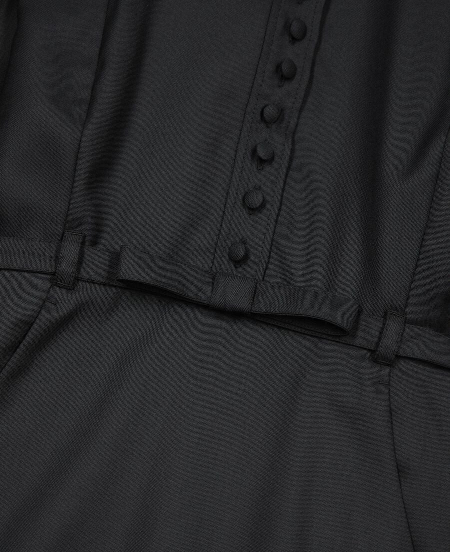 The Kooples FEMME BLACK robe courte en laine m&eacute;lang&eacute;e noire