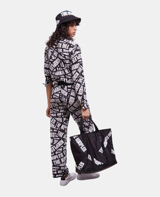 The Kooples FEMME BLACK / WHITE pantalon tape logo