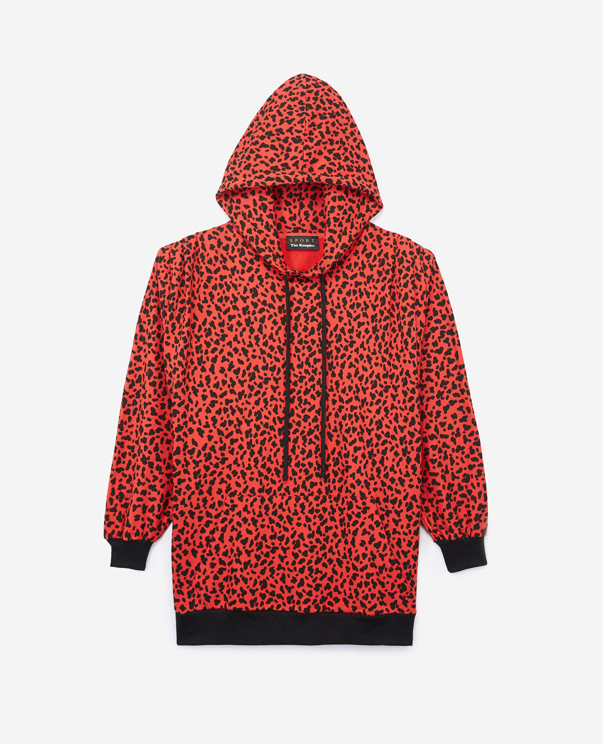 Red leopard print hoodie discount