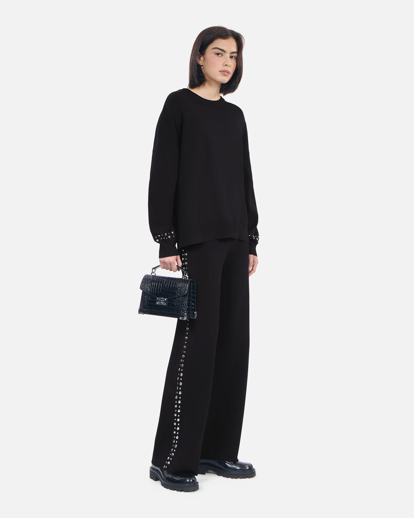 The Kooples FEMME BLACK sweatshirt noir avec studs