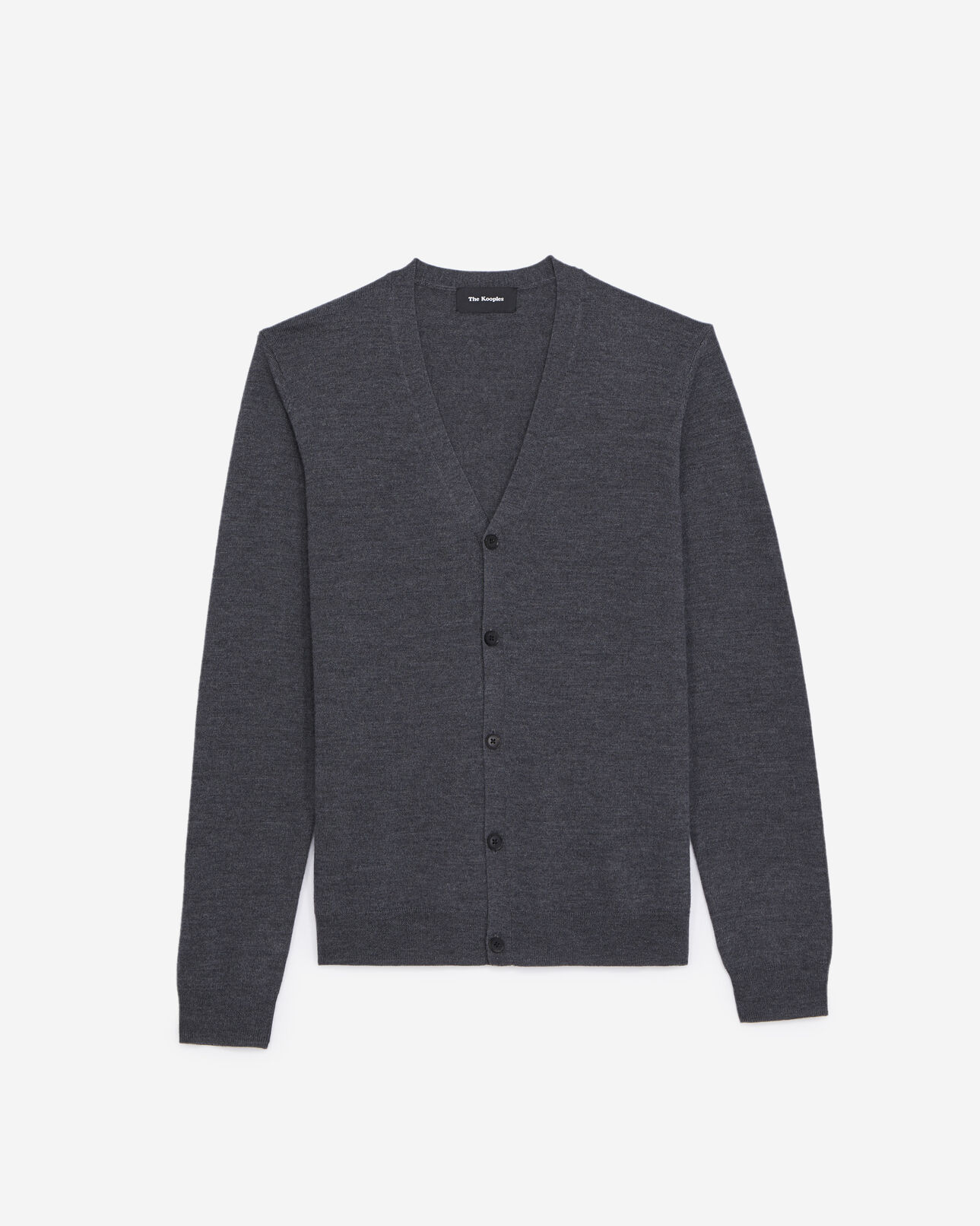 The Kooples HOMME GREY cardigan homme en laine merinos