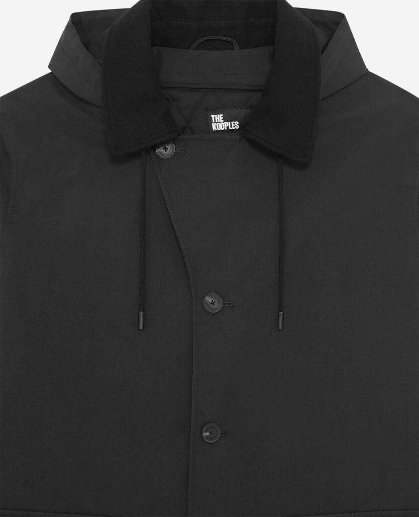 The Kooples H BLACK black hooded trench parka