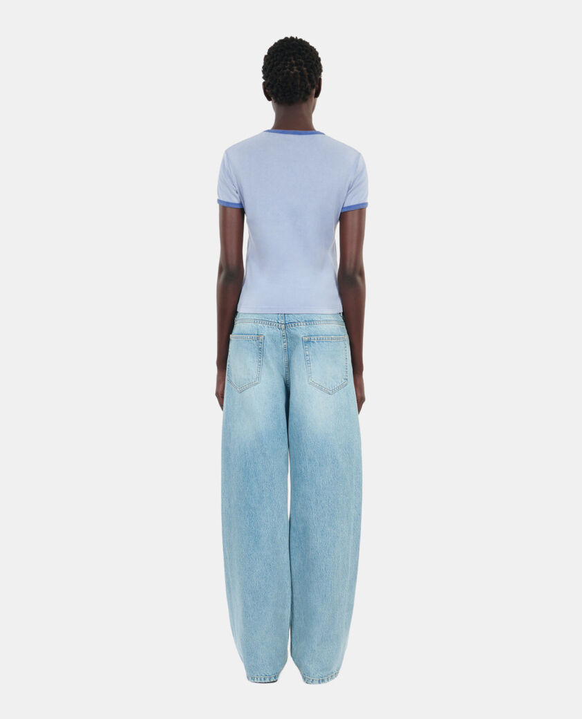 The Kooples FEMME STONE BLUE t-shirt avec sérigraphie bleu