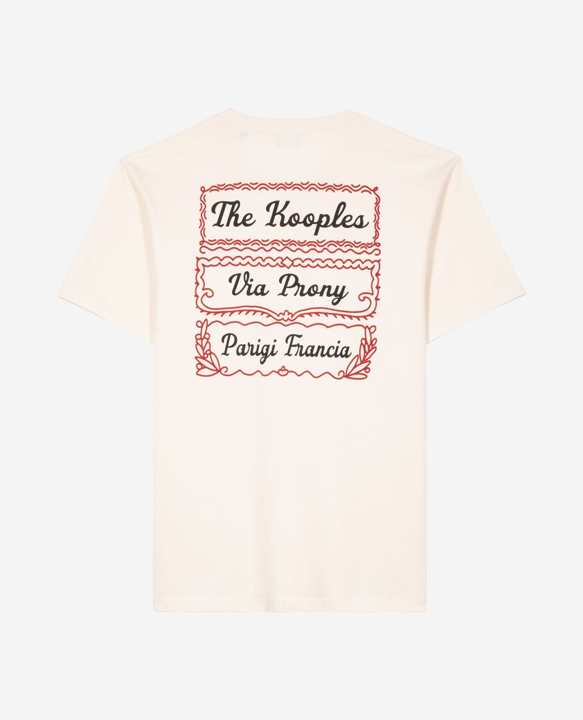 The Kooples HOMME LIGHT BEIGE t-shirt avec s&eacute;rigraphie via prony beige