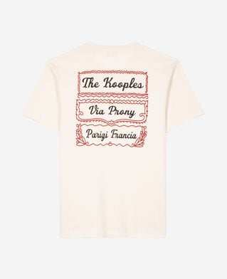 The Kooples HOMME LIGHT BEIGE t-shirt avec s&eacute;rigraphie via prony beige