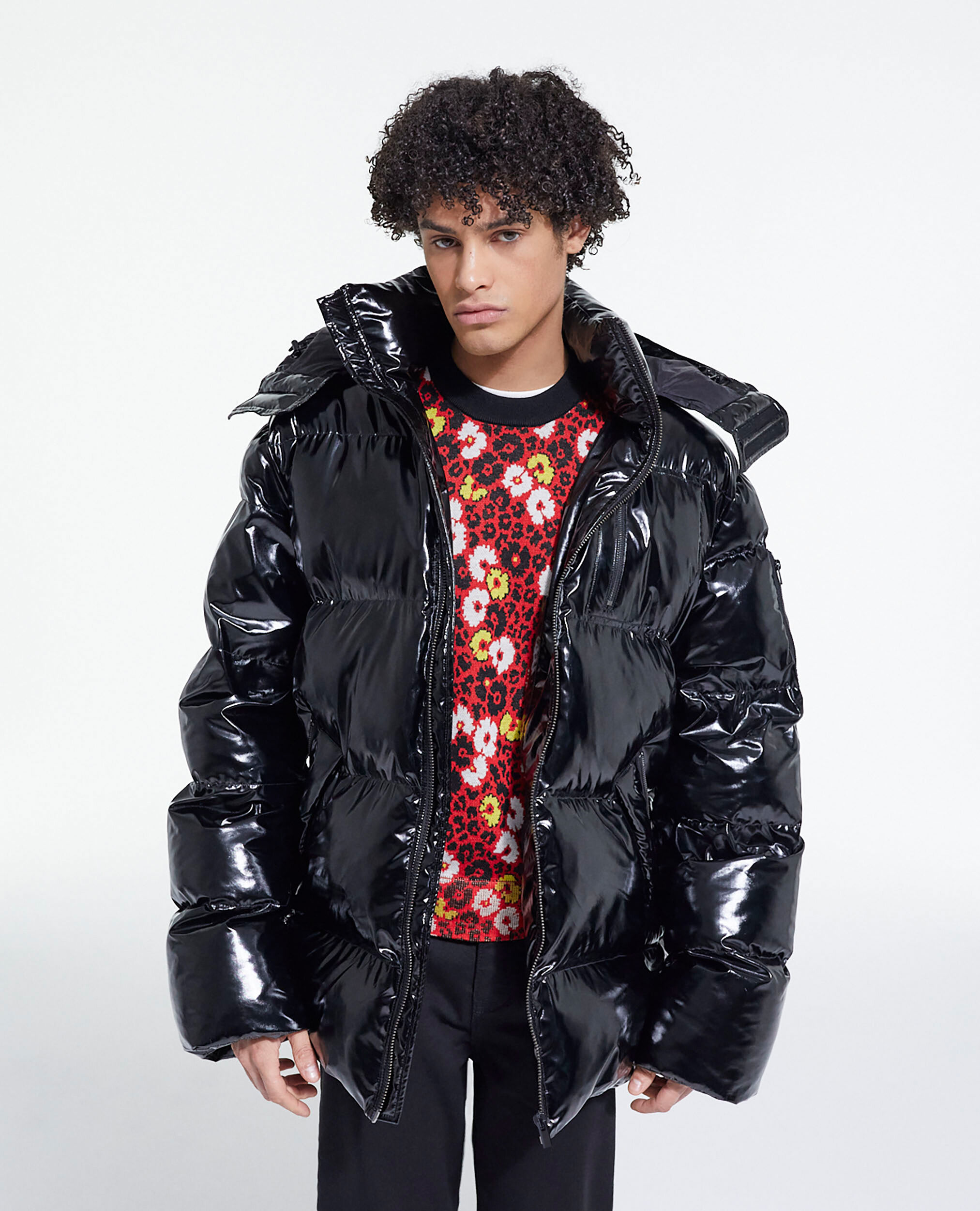 Doudoune oversize en vinyle noire The Kooples