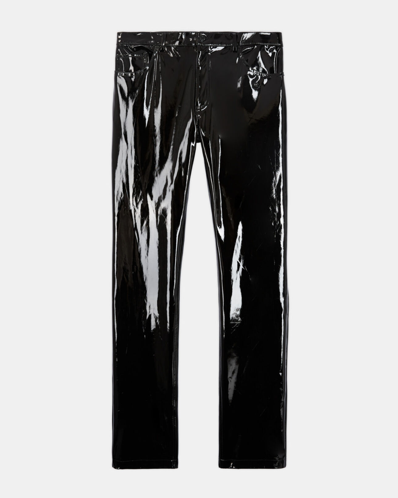 The Kooples HOMME BLACK jean en cuir effet vinyle noir