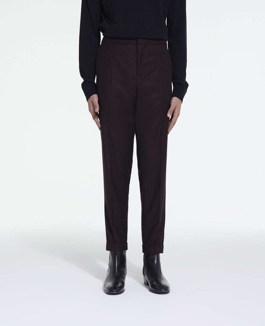 burgundy wool suit pants